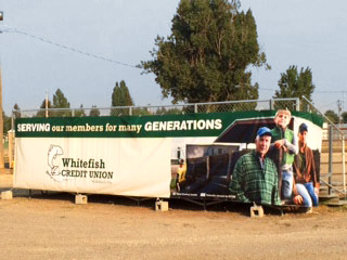 Whitefish Credit Union bleacher banner at the 2015 NW Montana Fair