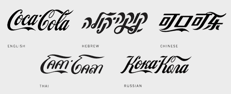 Coca-Cola logos from around the world.
