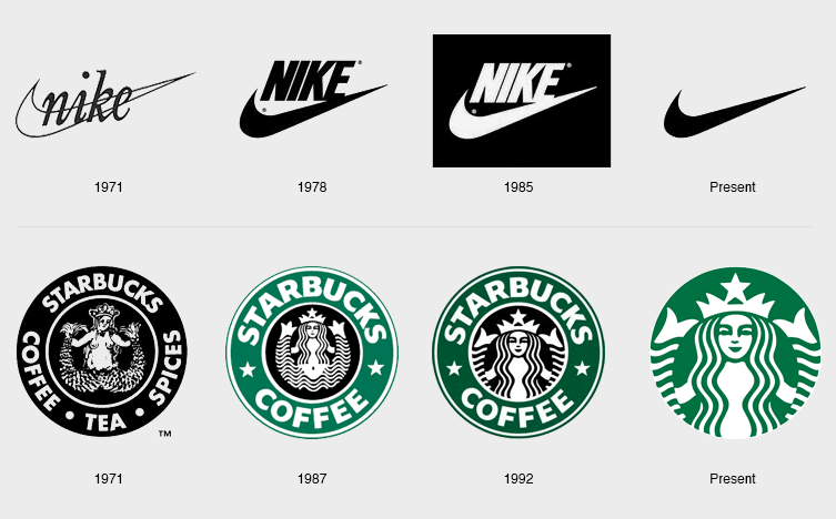 Nike and Shell have slowly evolved to icon based logos.